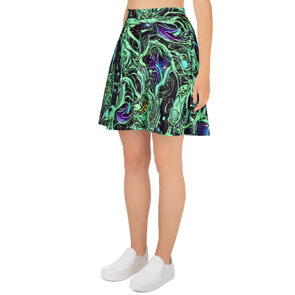 Mint Nebula on Skater Skirt — Left