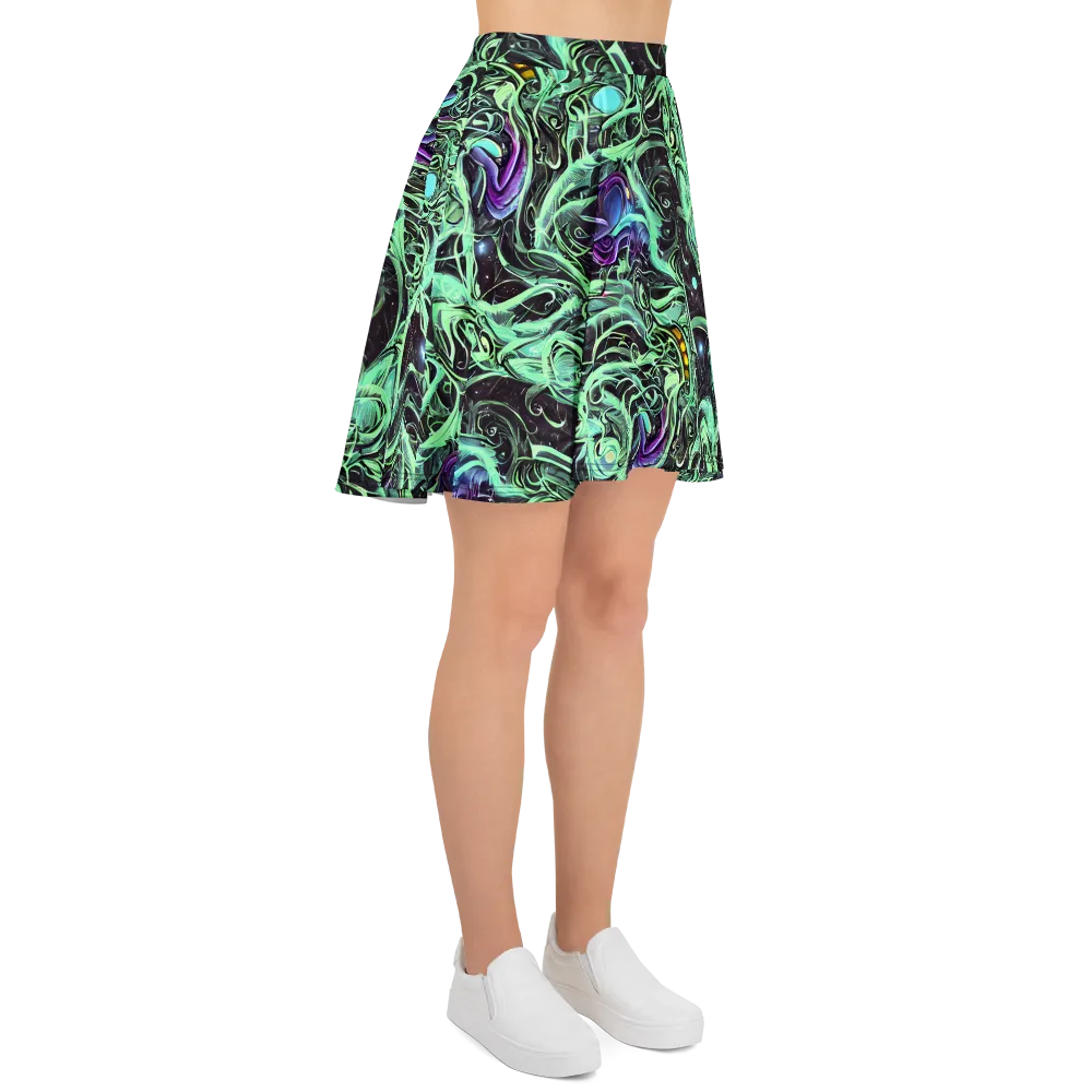 Mint Nebula on Skater Skirt — Right