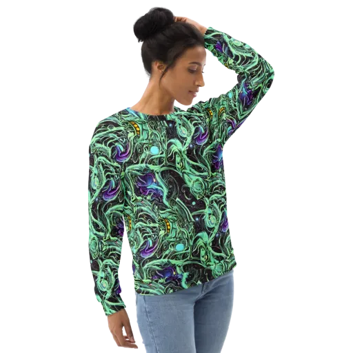 Mint Nebula on a Sweatshirt