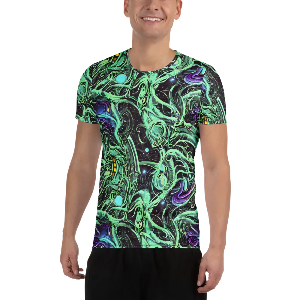 Mint Nebula on Men's Athletic T-Shirt — Front