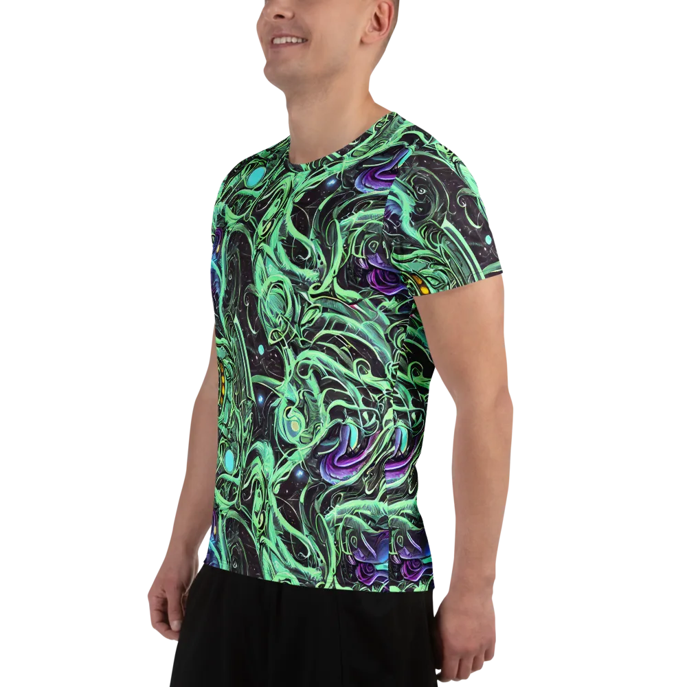 Mint Nebula on Men's Athletic T-Shirt — Left