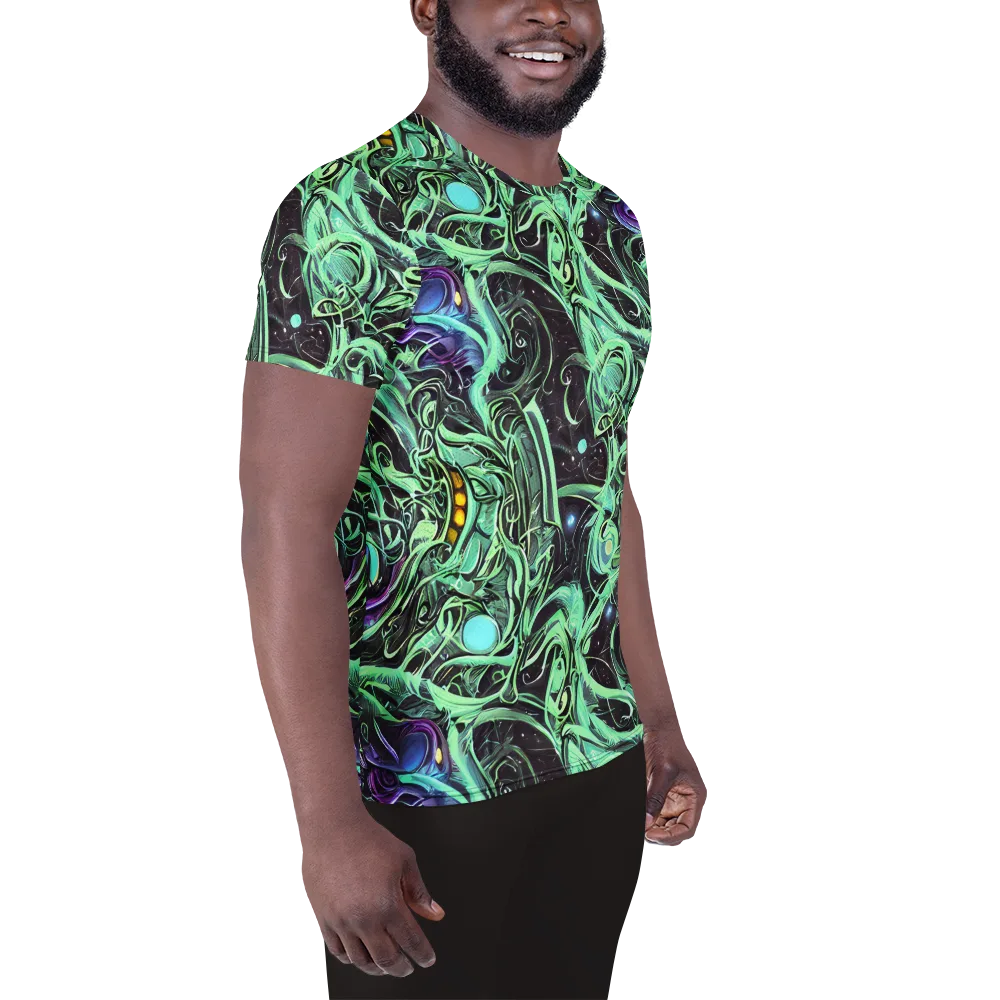 Mint Nebula on Men's Athletic T-Shirt — Right