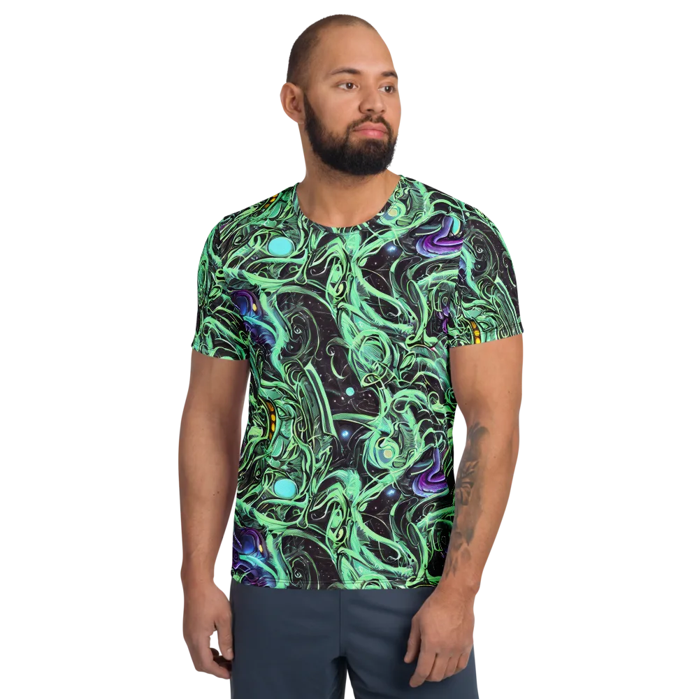 Mint Nebula on Men's Athletic T-Shirt — Front