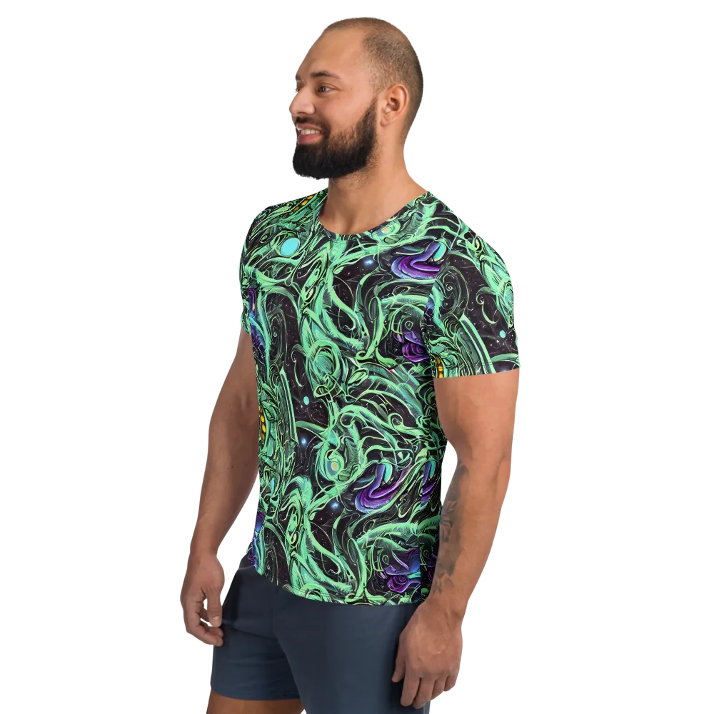Mint Nebula on Men's Athletic T-Shirt — Left