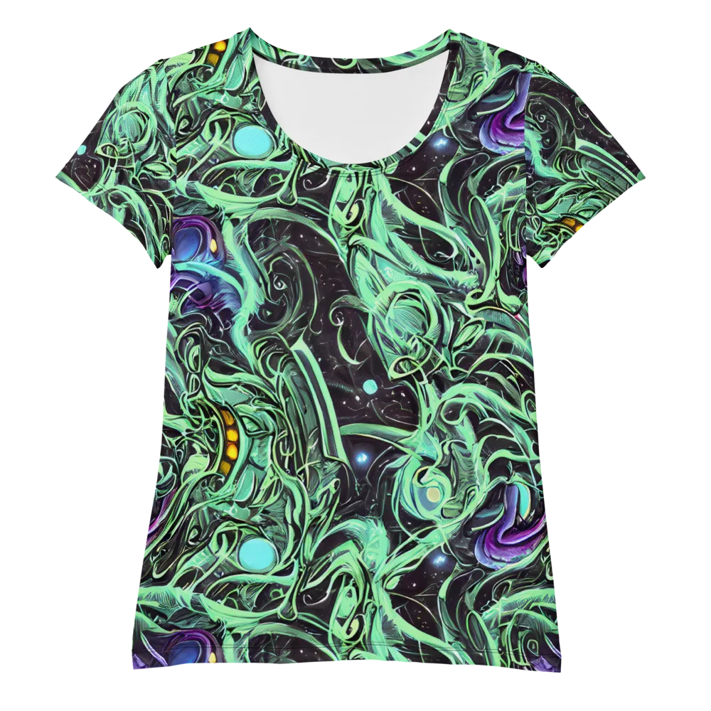 Mint Nebula on Women's Athletic T-Shirt — Front