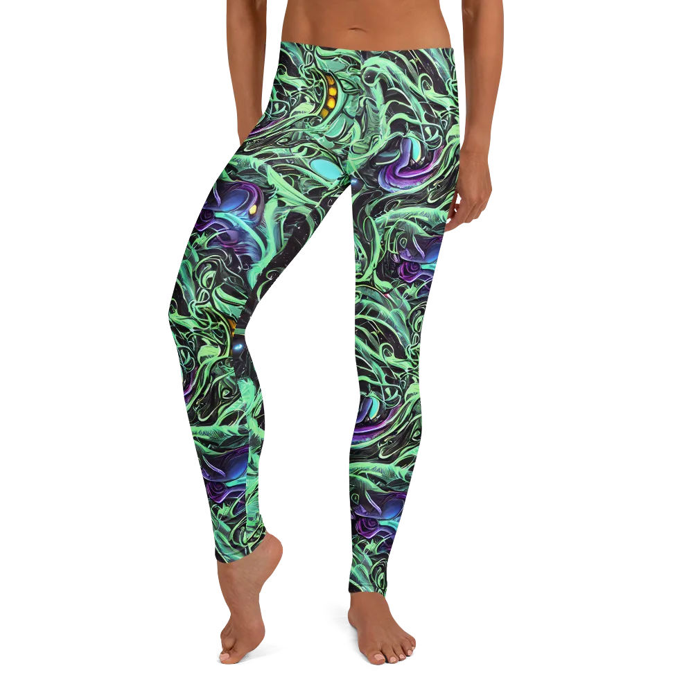 Mint Nebula on Leggings — Front
