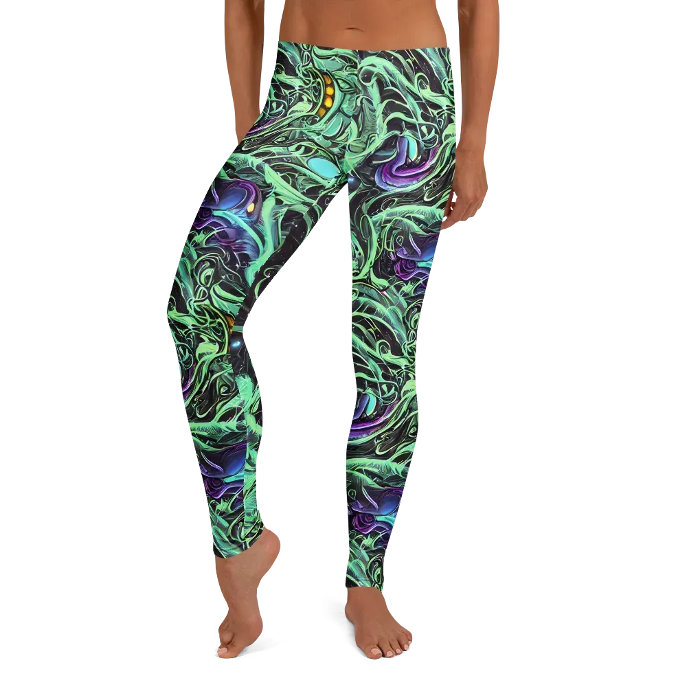 Mint Nebula on Leggings — Front