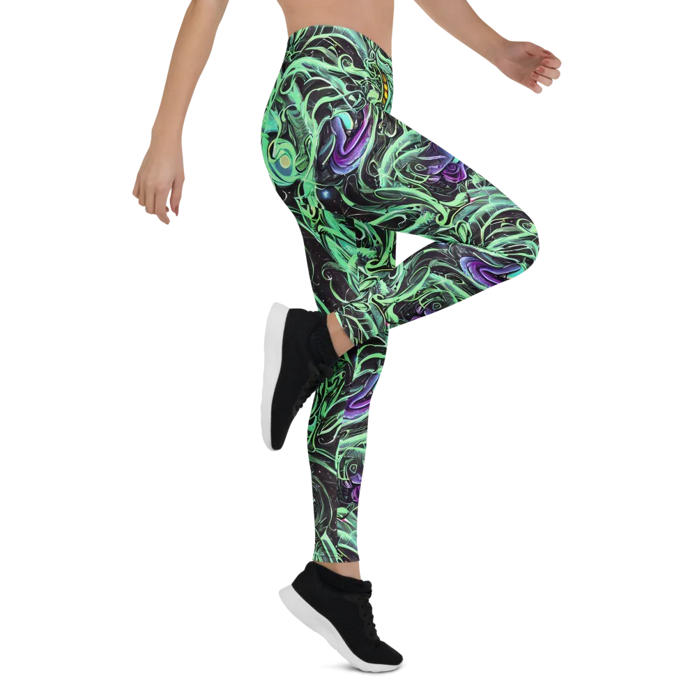 Mint Nebula on Leggings — Right