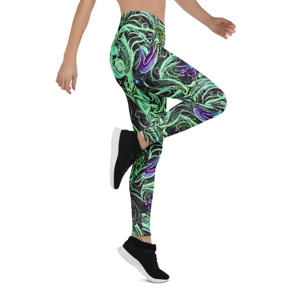 Mint Nebula on Leggings — Right