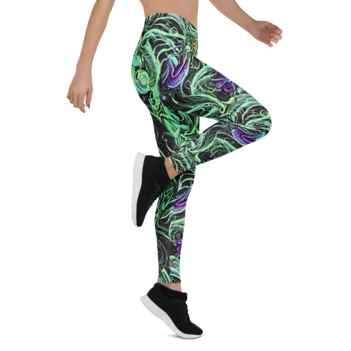 Mint Nebula on a Leggings
