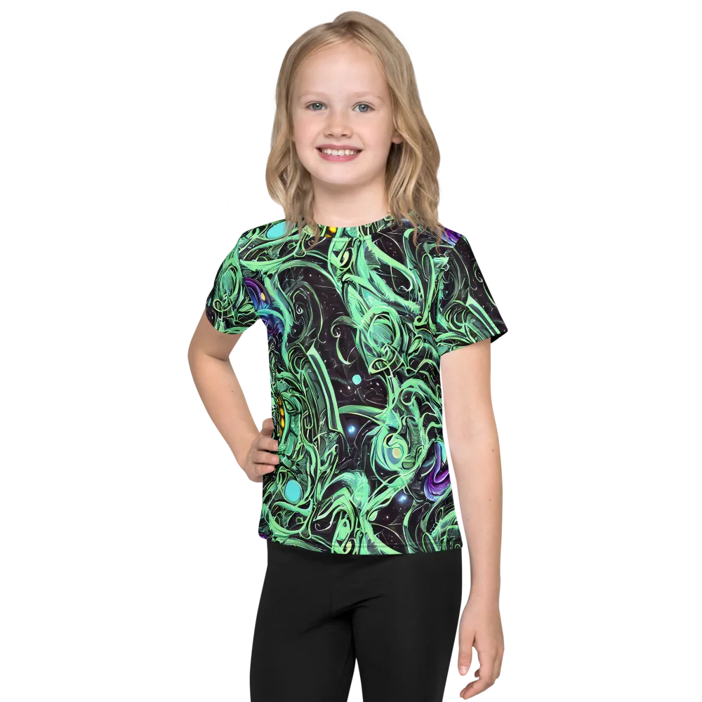 Mint Nebula on Kids Crew Neck T-Shirt — Front