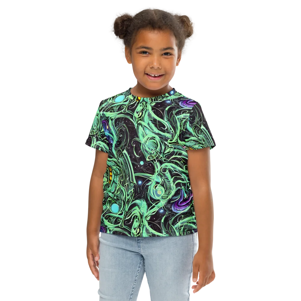 Mint Nebula on Kids Crew Neck T-Shirt — Front