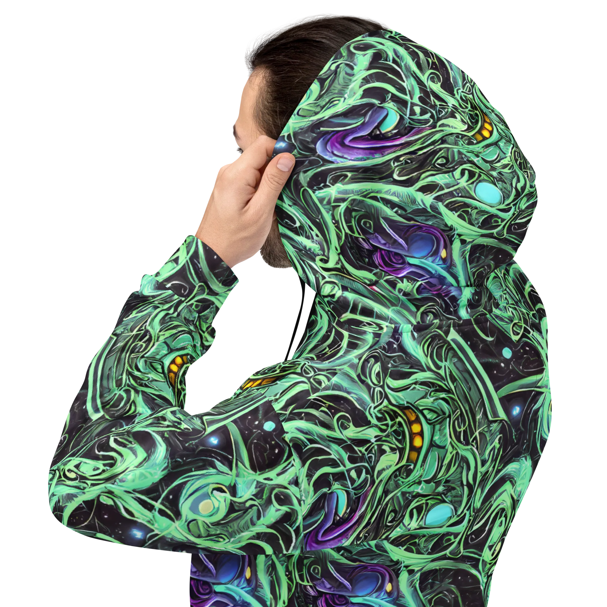 Mint Nebula on Hoodie — Back