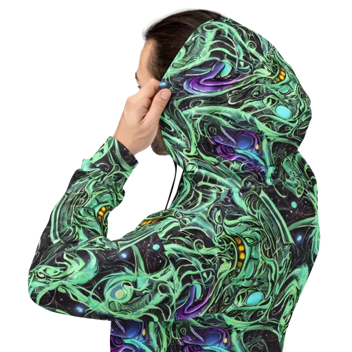 Mint Nebula on a Hoodie