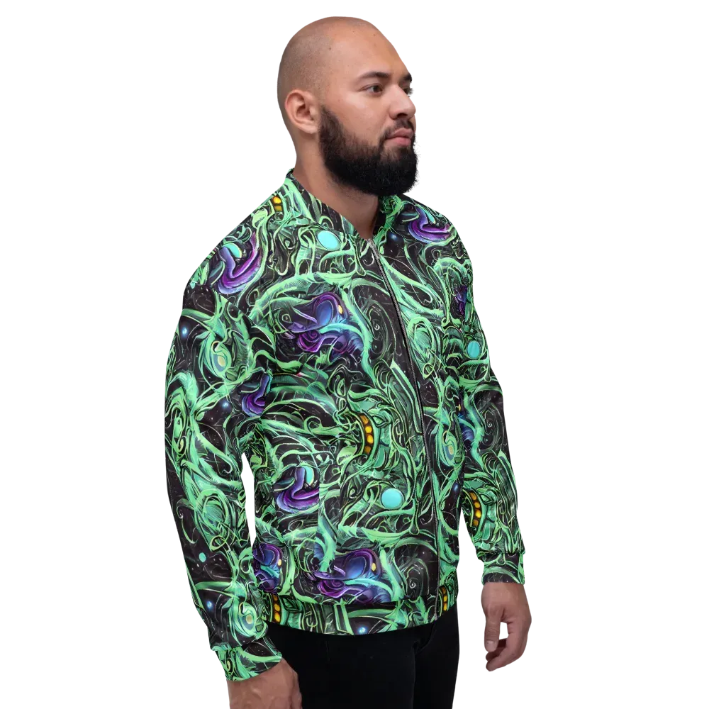 Mint Nebula on Bomber Jacket — Right
