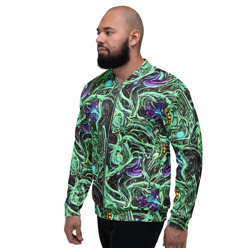 Mint Nebula on Bomber Jacket — Left