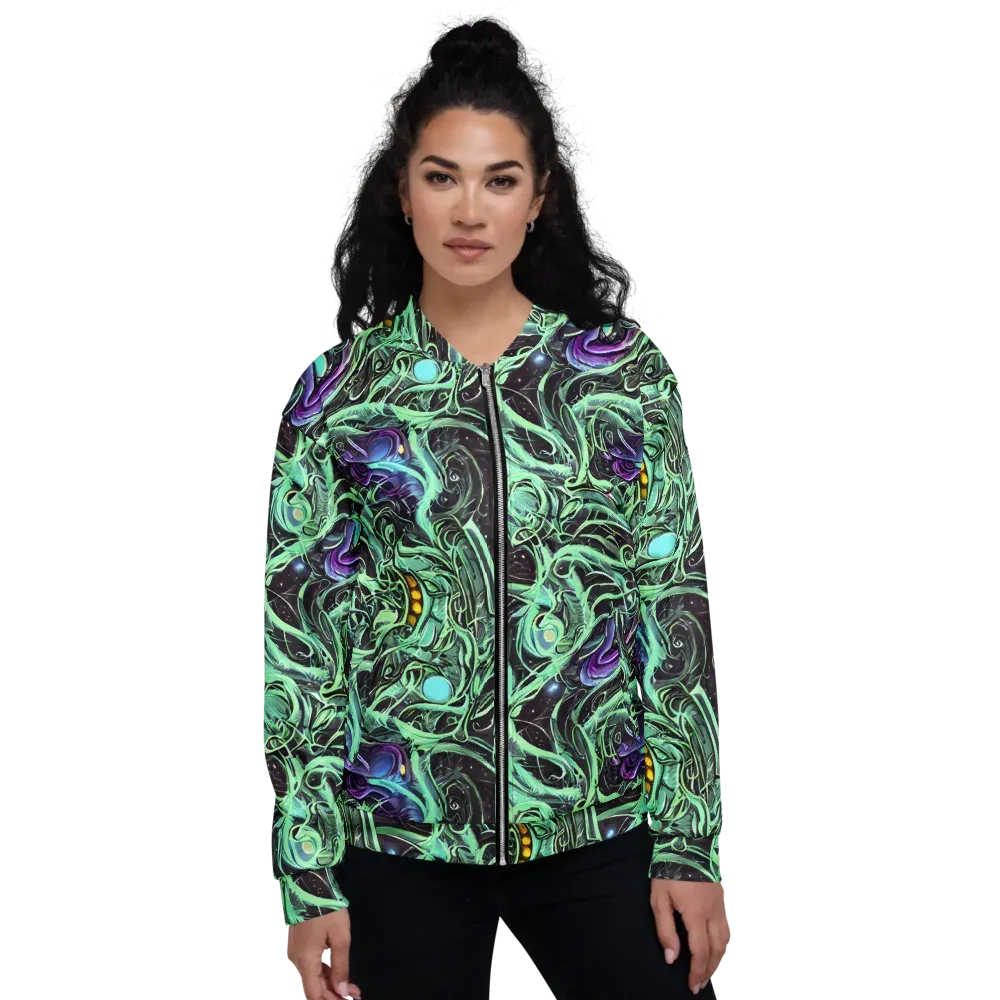 Mint Nebula on Bomber Jacket — Front