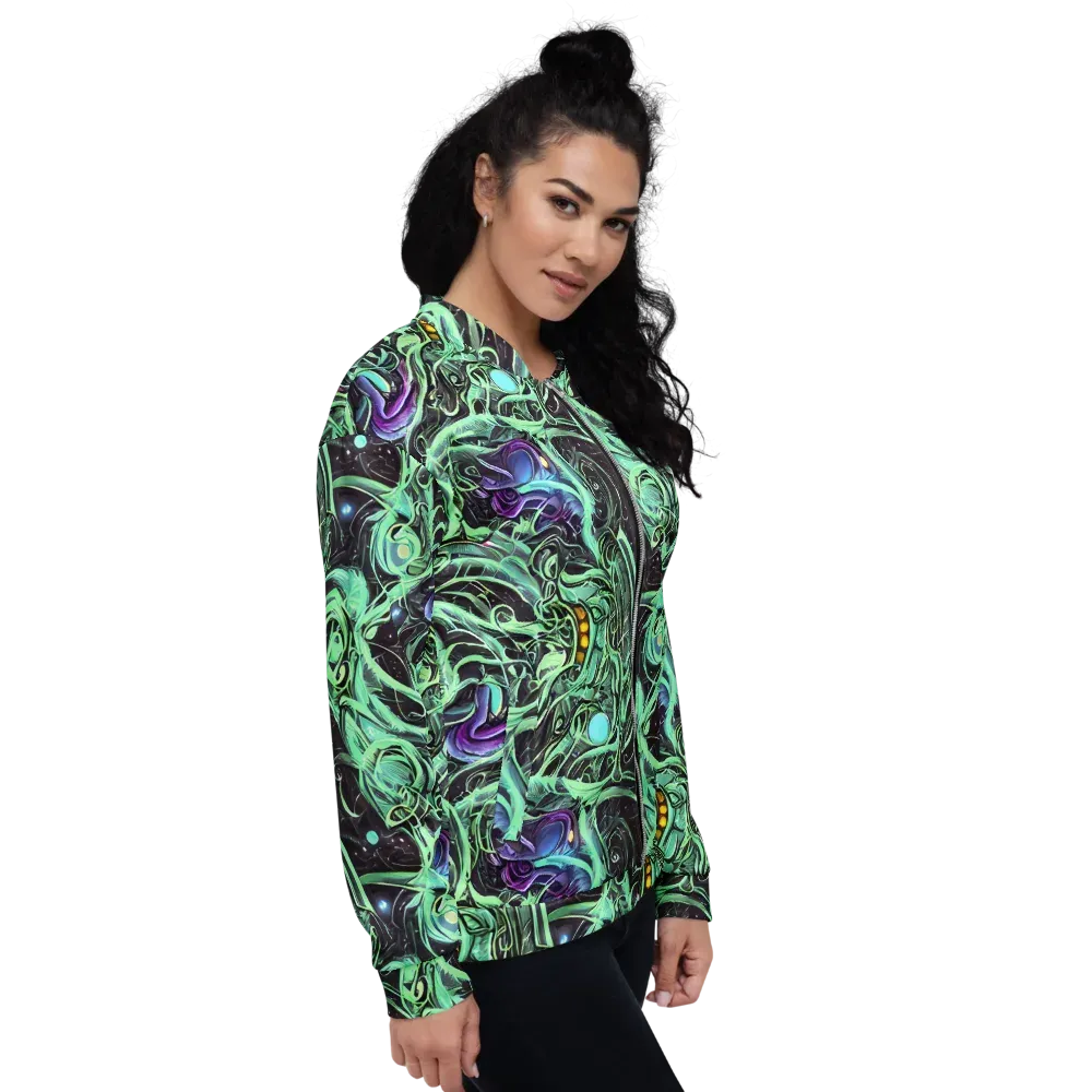 Mint Nebula on Bomber Jacket — Right