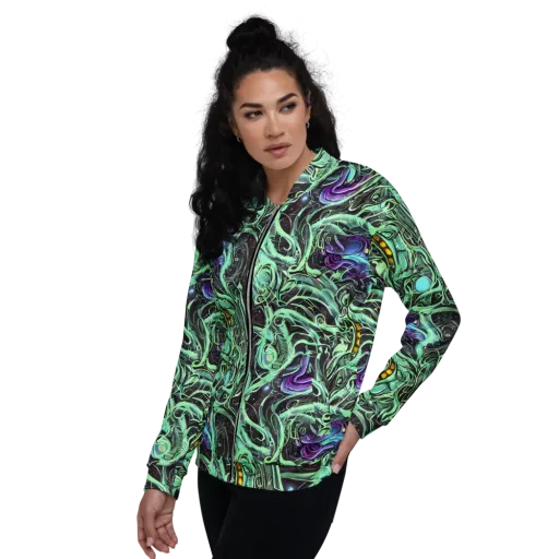 Mint Nebula on a Bomber Jacket