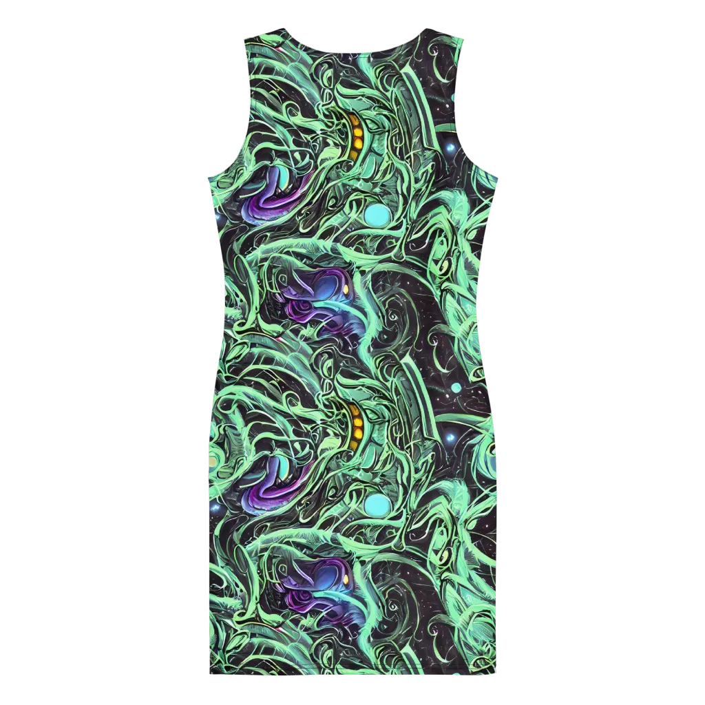 Mint Nebula on Bodycon Dress — Back