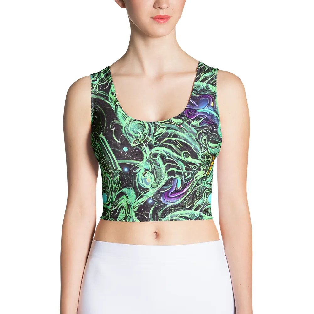 Mint Nebula on Crop Top — Front