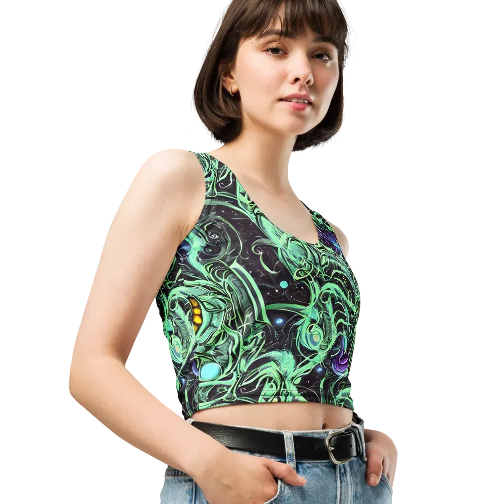 Mint Nebula on Crop Top — Right Front