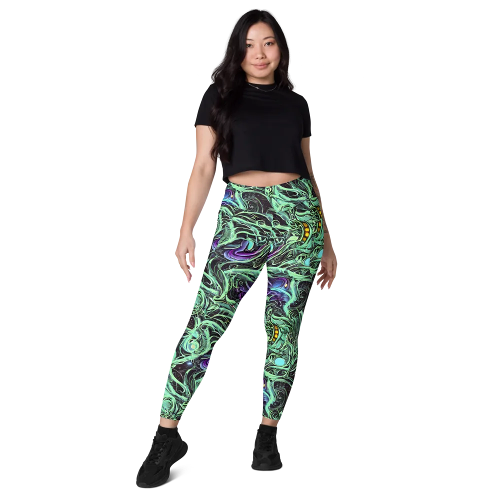 Mint Nebula on Leggings with Pockets — Front