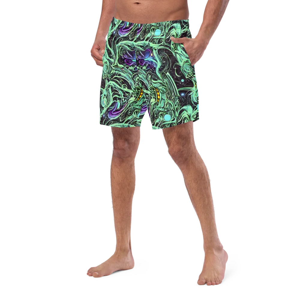Mint Nebula on Swim Trunks — Left Front