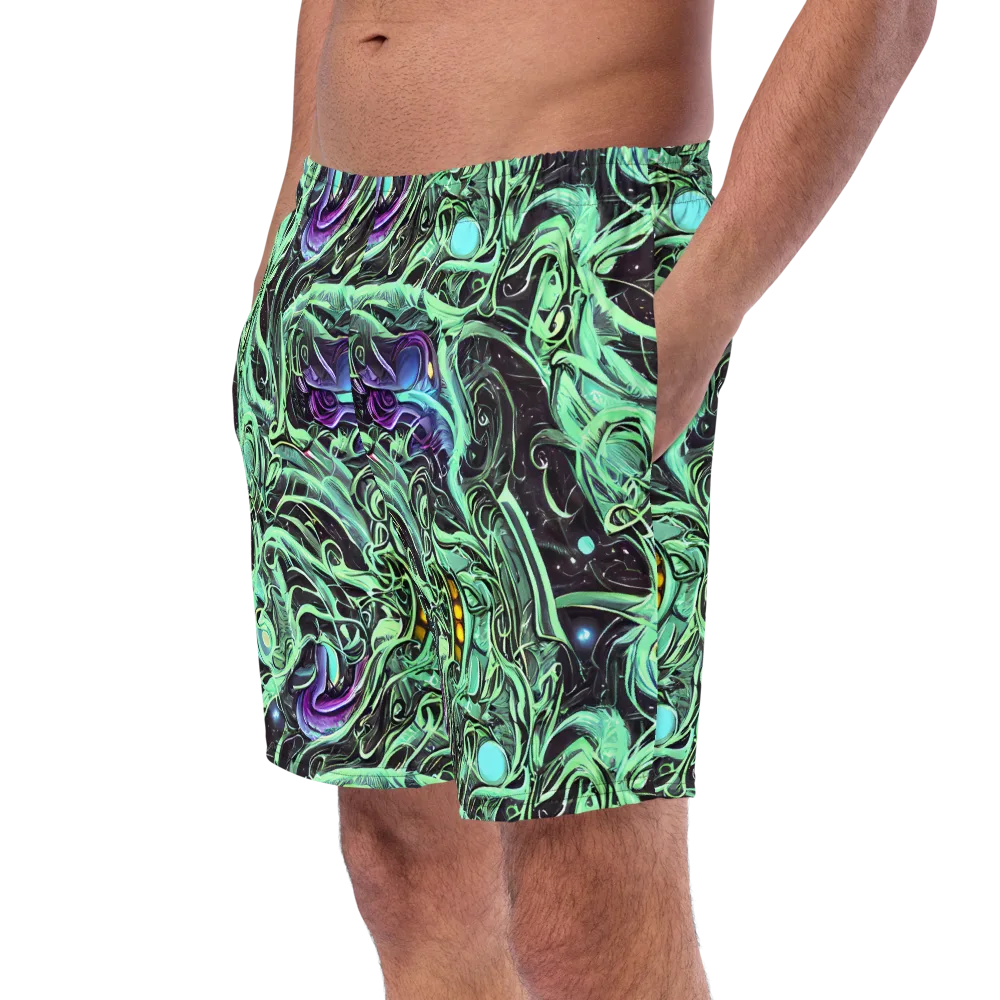 Mint Nebula on Swim Trunks — Left Front