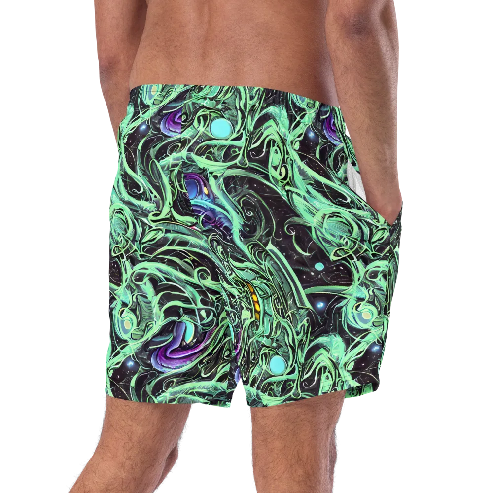 Mint Nebula on Swim Trunks — Right Back