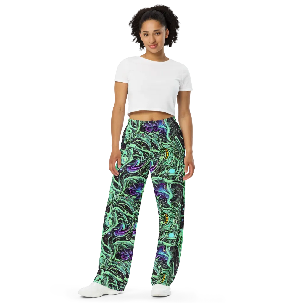 Mint Nebula on Wide-Leg Pants — Front