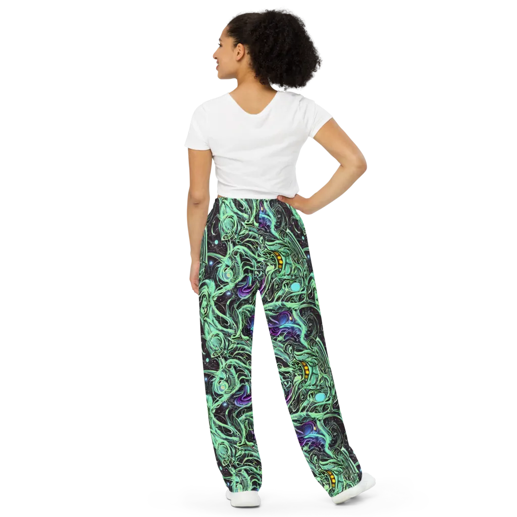 Mint Nebula on Wide-Leg Pants — Back
