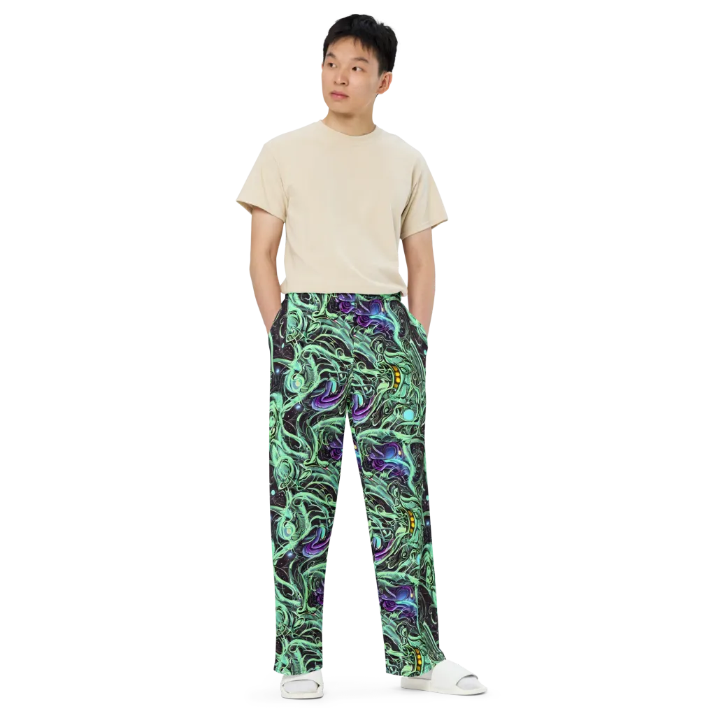 Mint Nebula on Wide-Leg Pants — Front