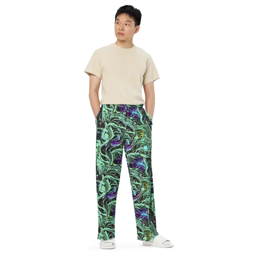 Mint Nebula on a Wide-Leg Pants