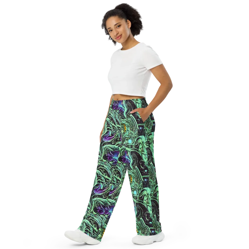 Mint Nebula on Wide-Leg Pants — Left Front