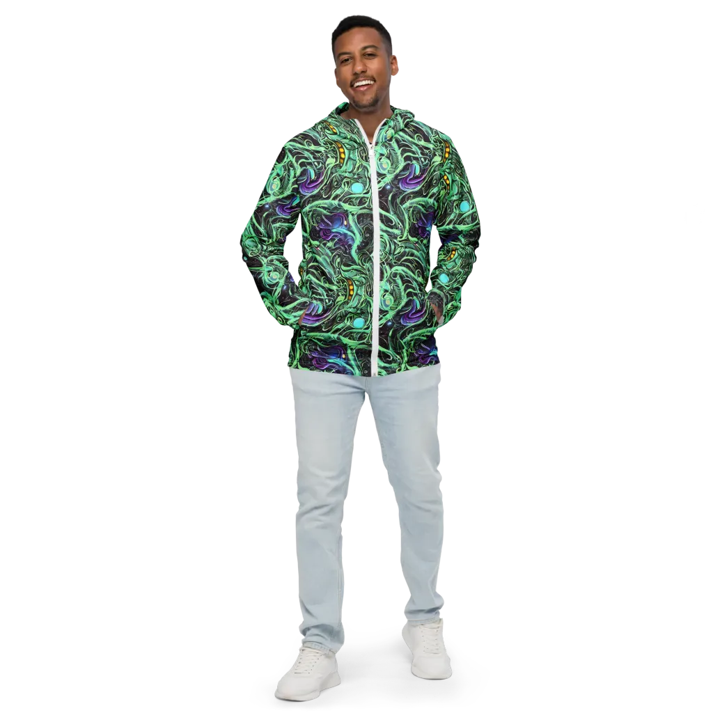 Mint Nebula on Men's Windbreaker — Front