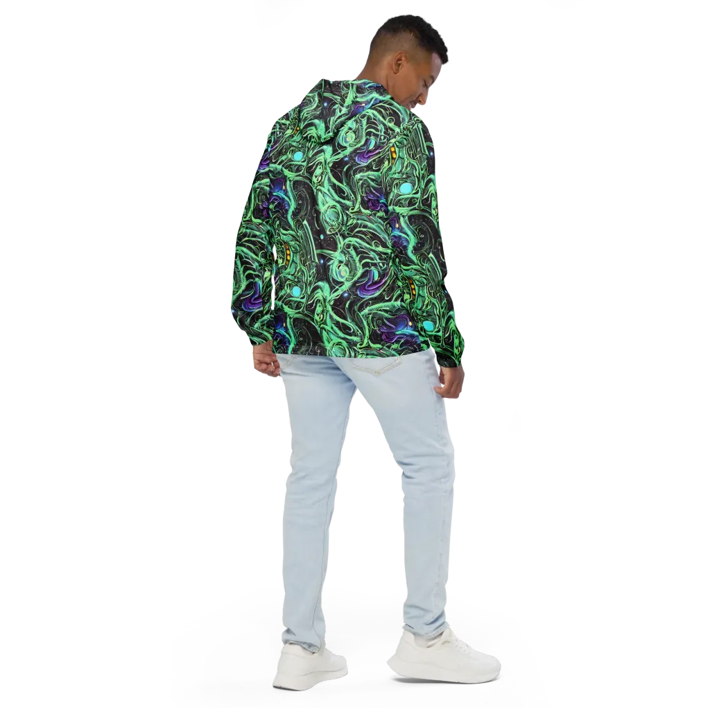 Mint Nebula on Men's Windbreaker — Back