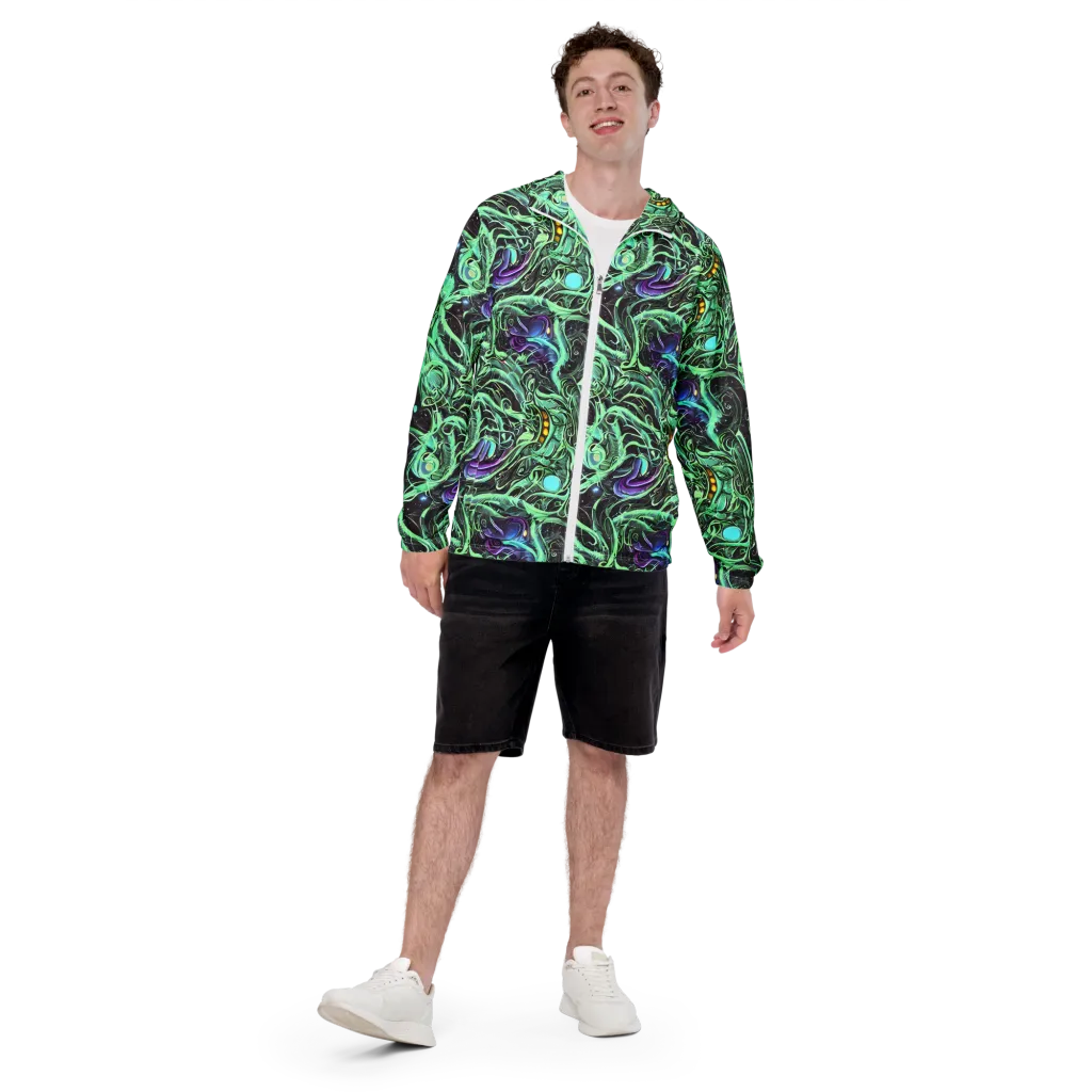 Mint Nebula on Men's Windbreaker — Front