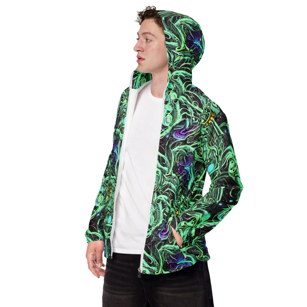 Mint Nebula on Men's Windbreaker — Left Front