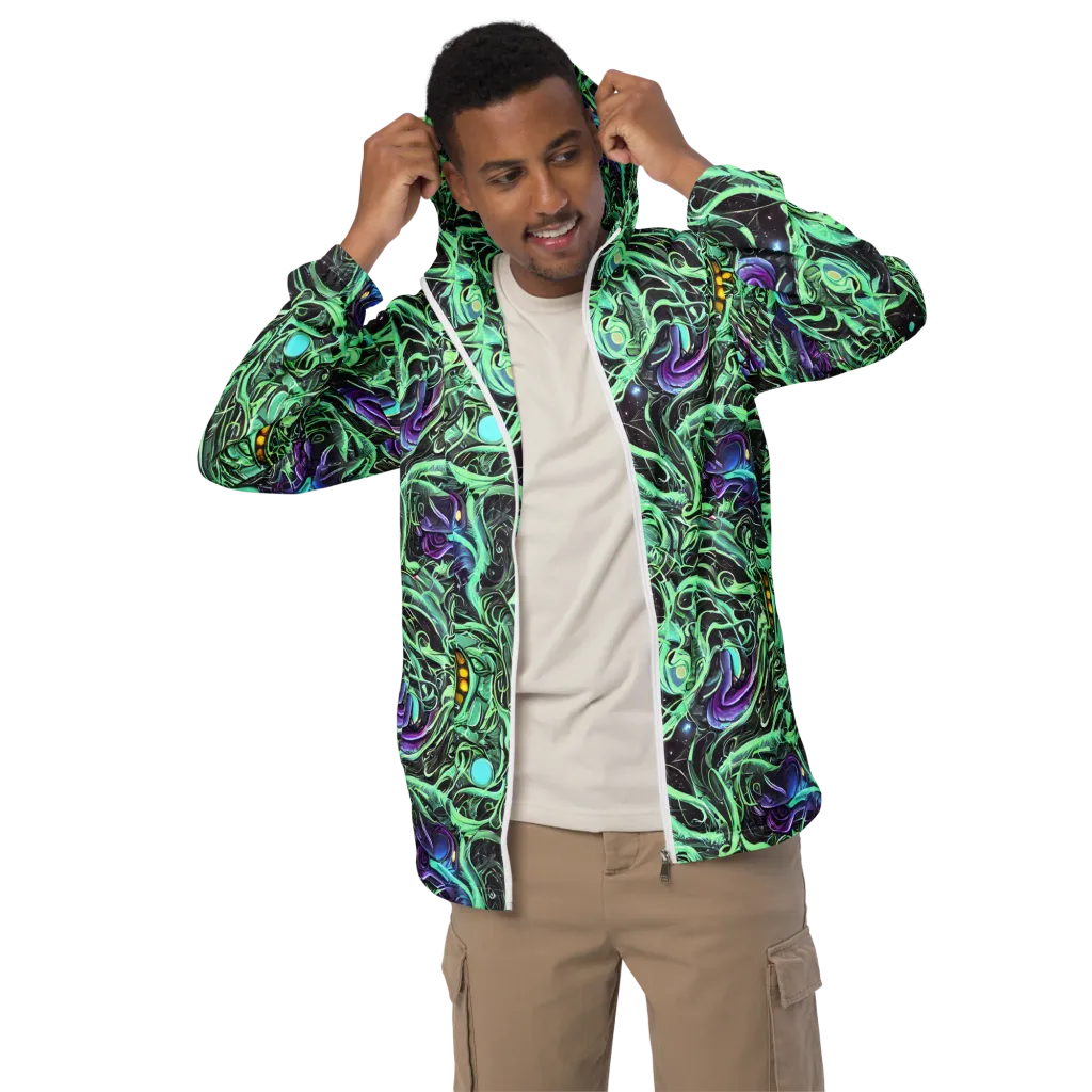 Mint Nebula on Men's Windbreaker — Front