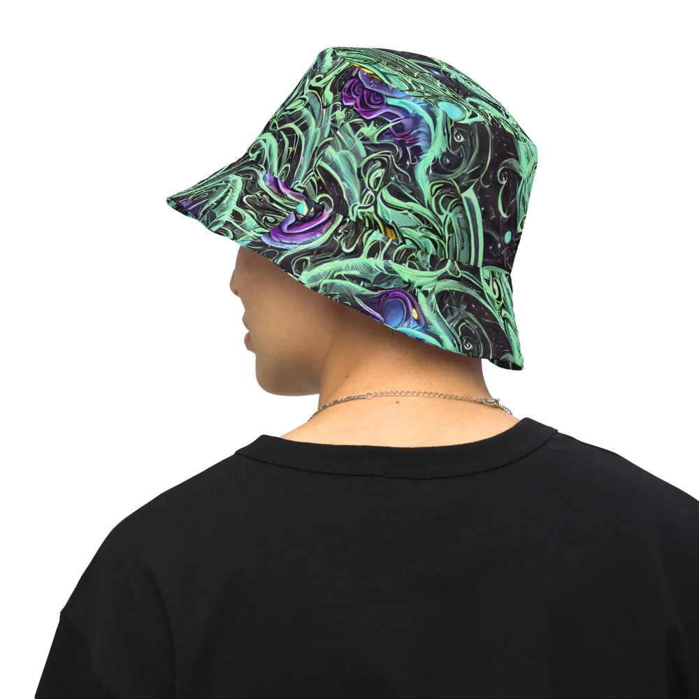 Mint Nebula on Reversible Bucket Hat — Back Inside