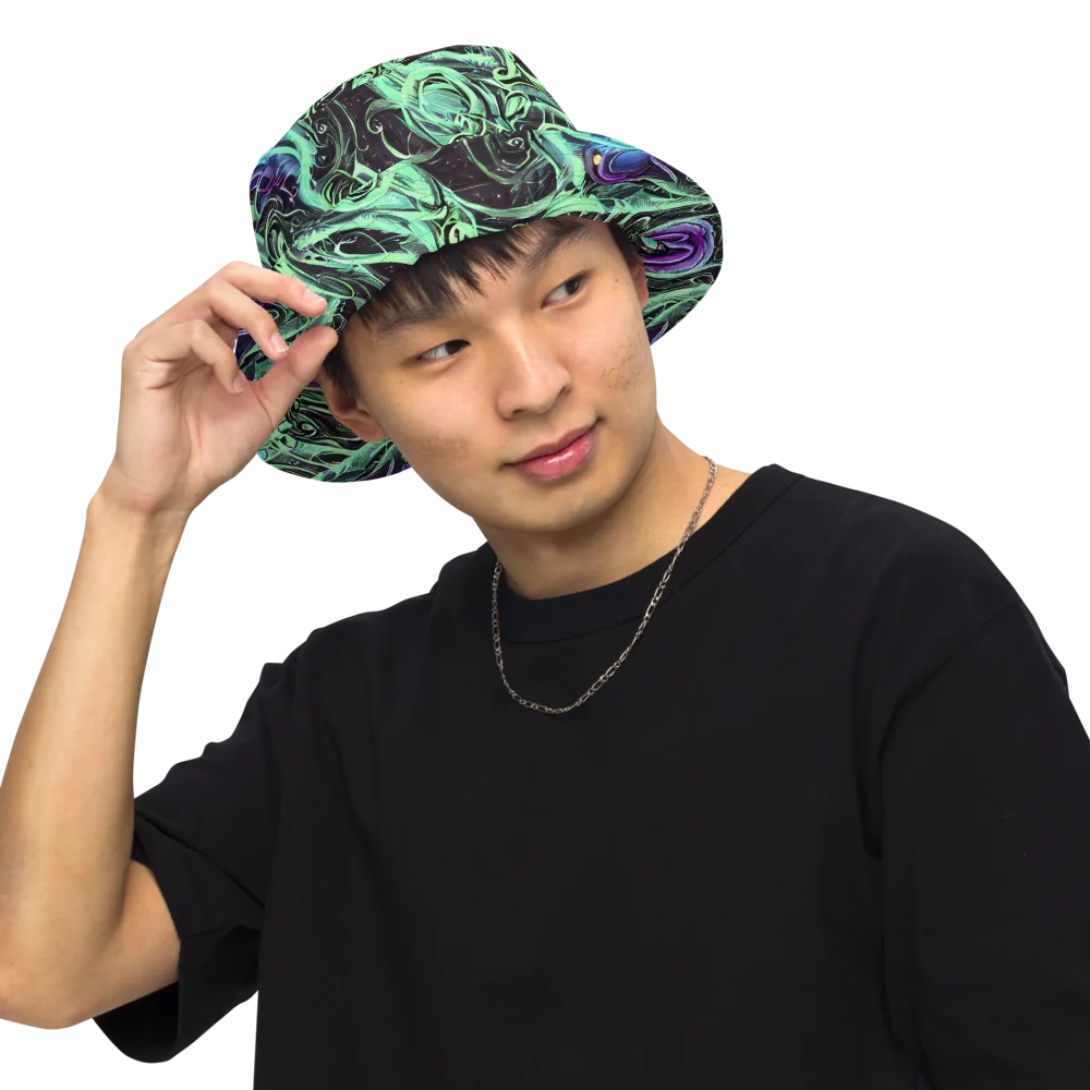 Mint Nebula on Reversible Bucket Hat — Front Inside