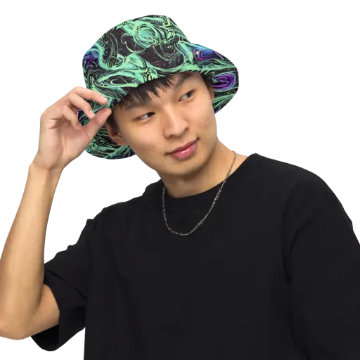 Mint Nebula on a Reversible Bucket Hat