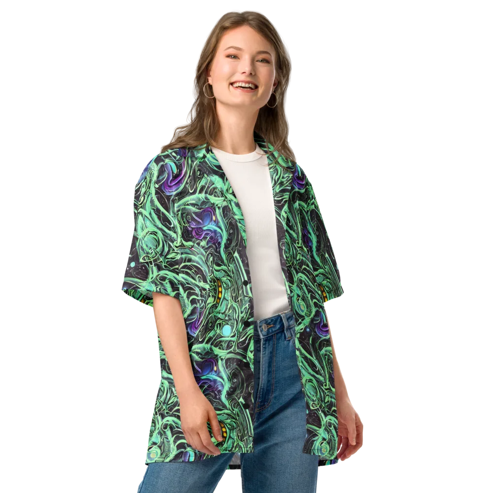 Mint Nebula on Button Shirt — Front