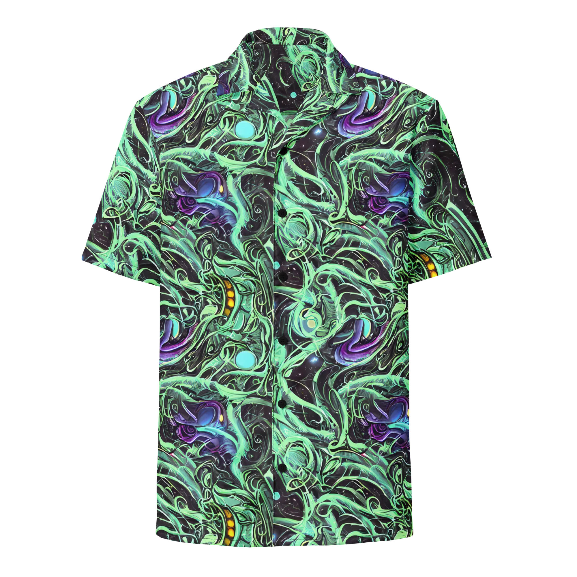 Mint Nebula on Button Shirt — Front