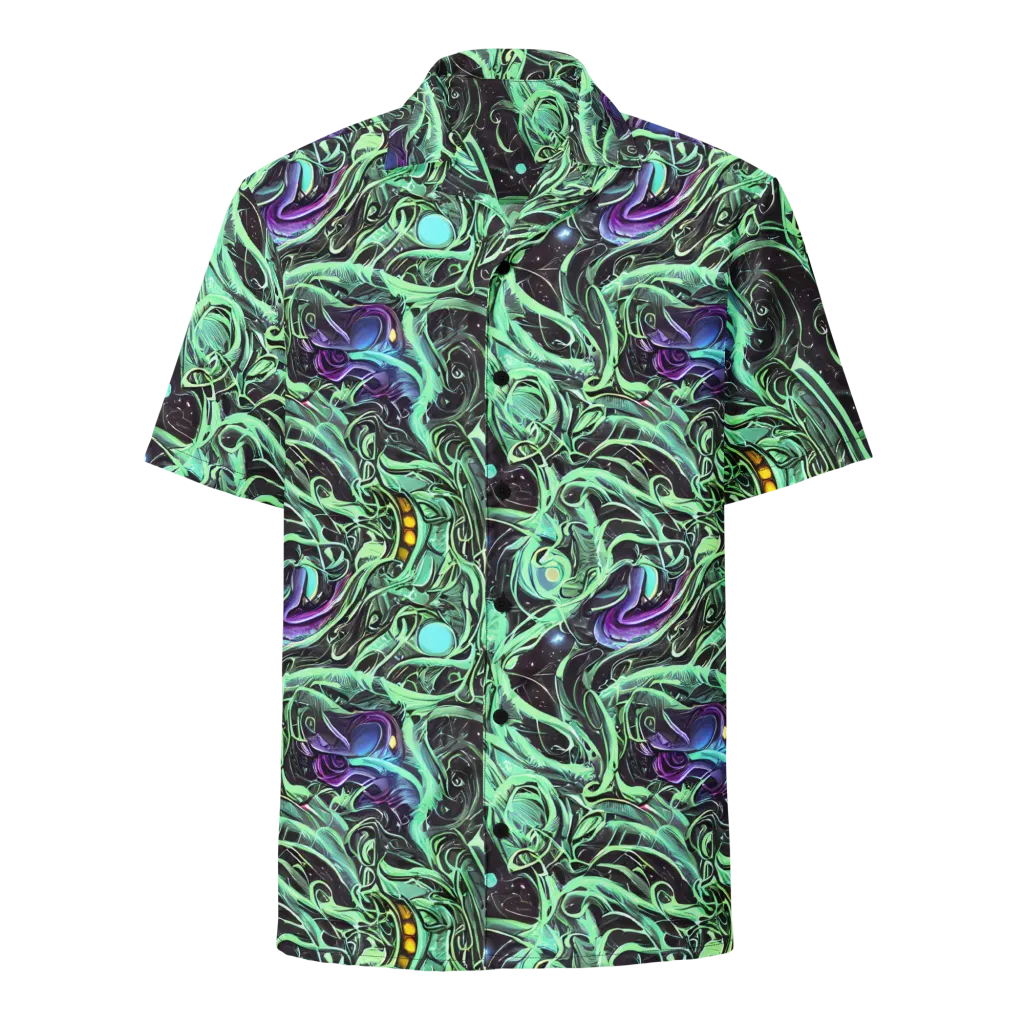 Mint Nebula on Button Shirt — Front