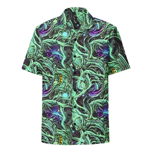 Mint Nebula on a Button Shirt