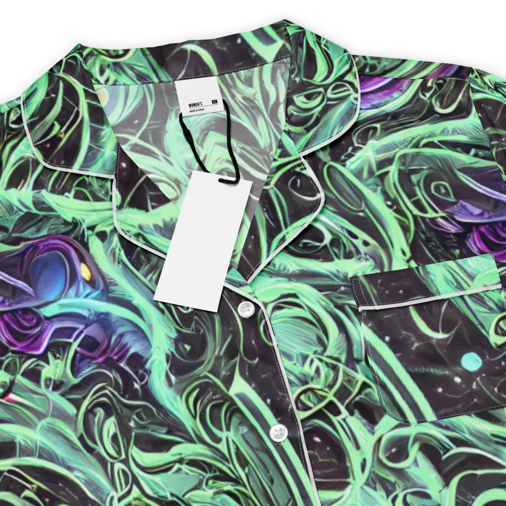Mint Nebula on Women's Short Sleeve Pajama Top — Product details