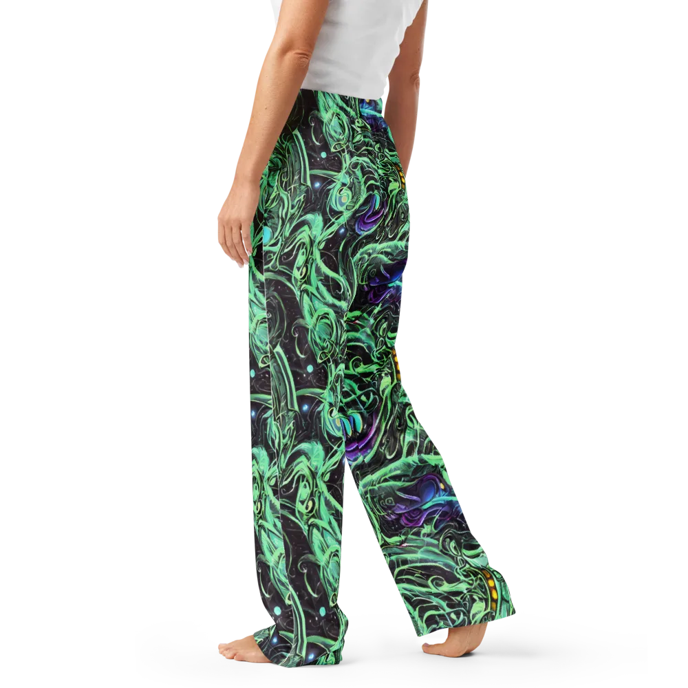 Mint Nebula on Women's Pajama Pants — Left
