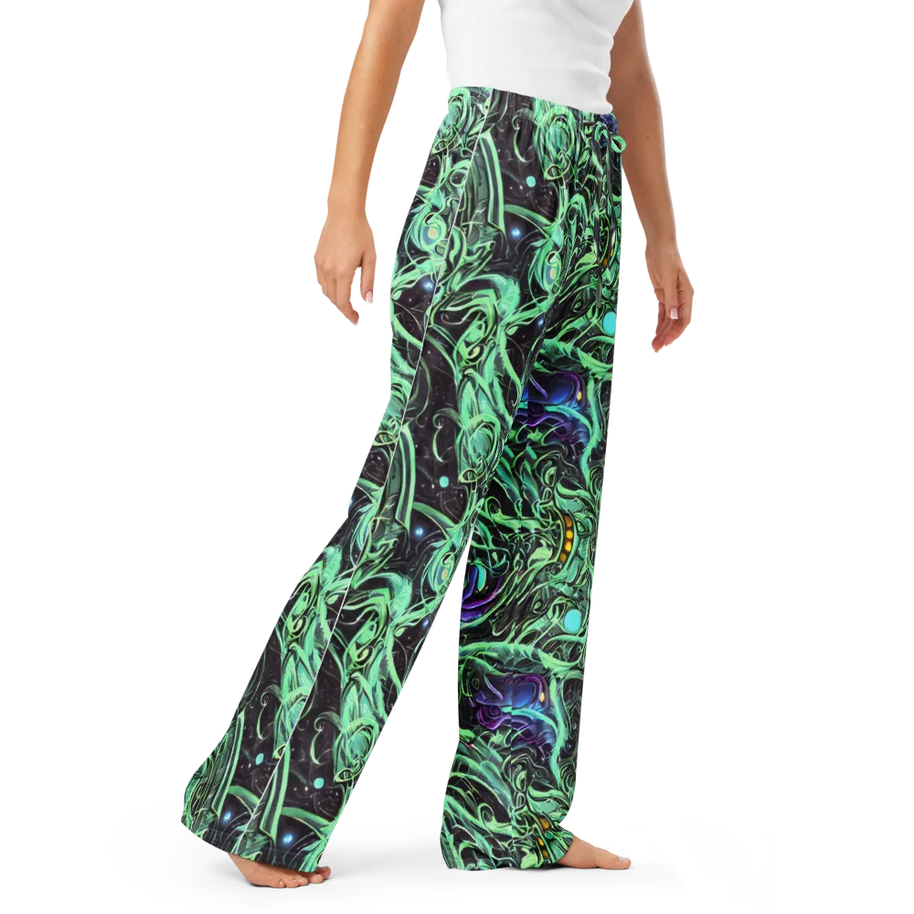 Mint Nebula on Women's Pajama Pants — Right Front